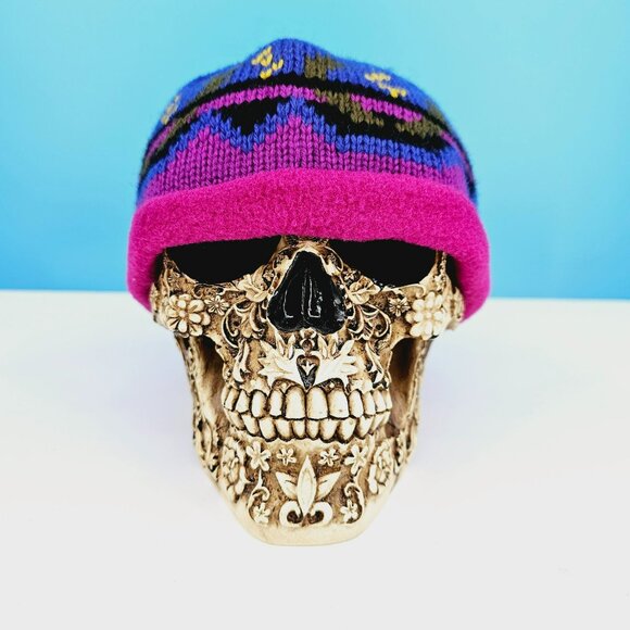 LL Bean Head Warmer Headband Wool Fleece Blue Purple Pink Nordic Fair Isle USA - Picture 1 of 11